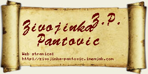 Živojinka Pantović vizit kartica